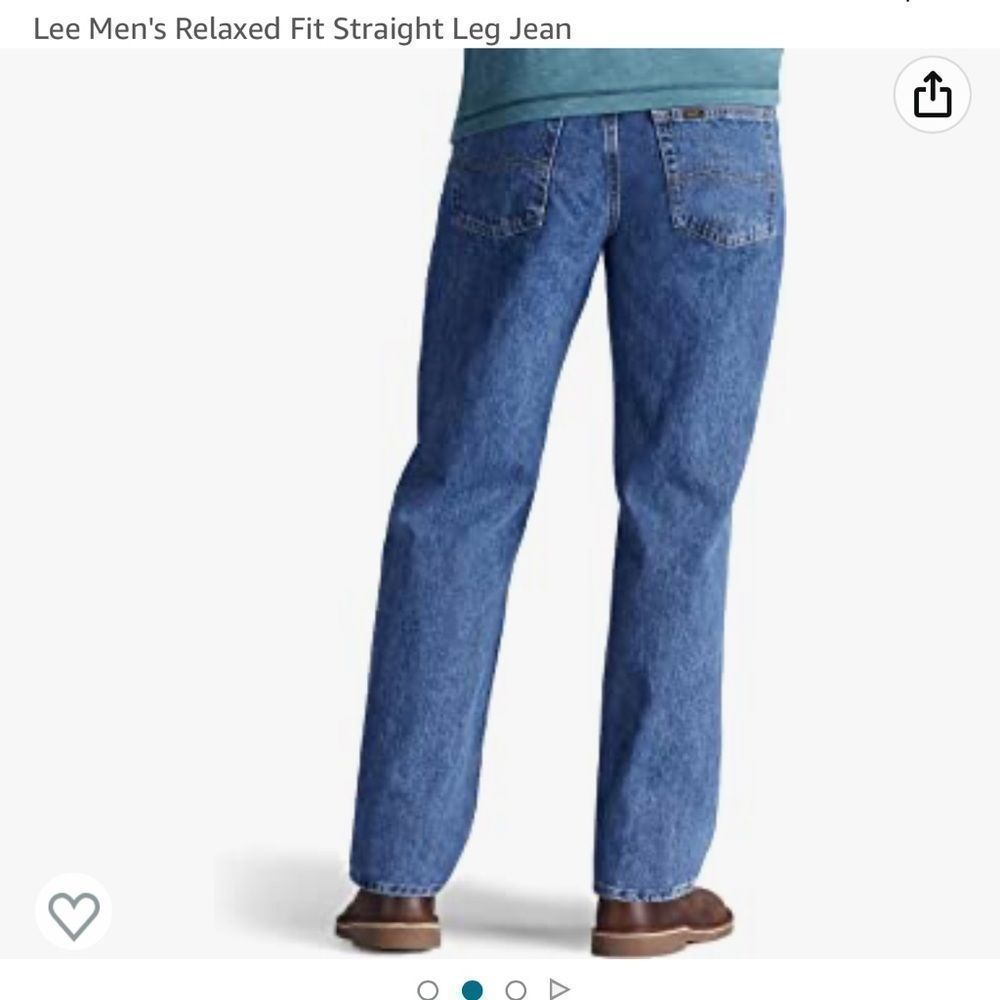 Lee Men's Relaxed Fit Straight Leg Jean in Medium Stone, 38 x 36. NWT! - Picture 2 of 10